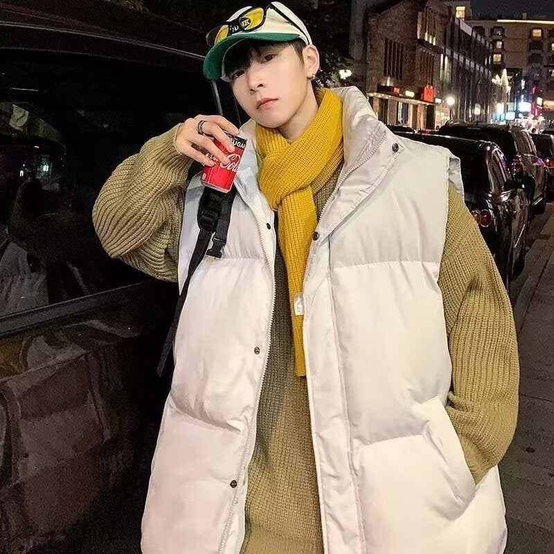 Winter Cotton Vest Men'S Thickened Warm Cotton Coat Jacket Retro Fashionable Loose Couples Waistcoat Vest - Image 4